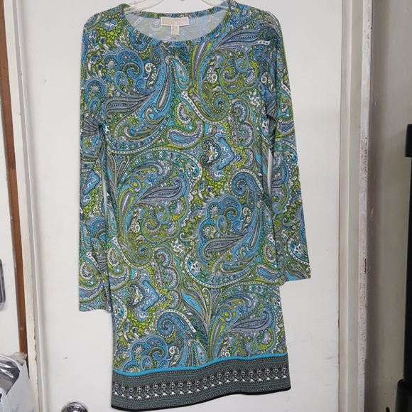 New Michael Kors Paisley 3/4 Sleeve Dress NWT - Picture 3 of 8